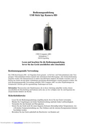 CM3-Computer USB Stick Spy Kamera HD Bedienungsanleitung