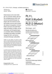 Plissee-Experte PL11 Montage- Und Bedienungsanleitung