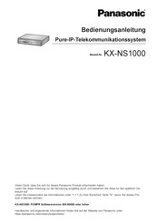 Panasonic KX-NS1000 Serie Bedienungsanleitung