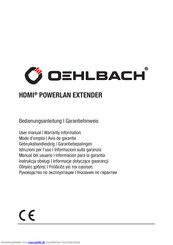 Oehlbach HDMI POWERLAN EXTENDER Bedienungsanleitung, Garantiehinweis