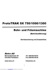 Retro ProtoTRAK SX 1300 Bohr- Und Fräsmaschine