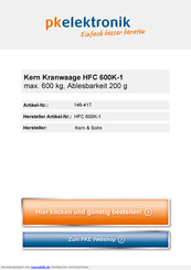 KERN HFC 600K-1 Betriebsanleitung