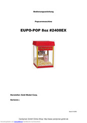 Gold Medal EUPO-POP 8oz Bedienungssanleitung