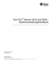 Sun Microsystems Sun Fire V215 Handbuch