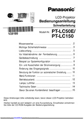 Panasonic PT-LC150 Bedienungsanleitung