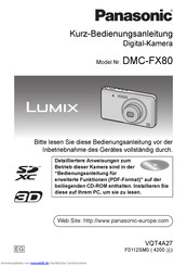 Panasonic lumix DMC-FX80 Kurzbedienungsanleitung