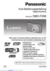 Panasonic lumix DMC-FX90 Kurzbedienungsanleitung