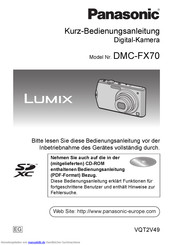 Panasonic lumix DMC-FX70 Kurzbedienungsanleitung