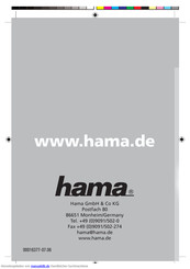 Hama 00016377 Bedienungsanleitung