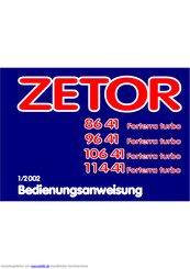 Zetor 106 41 Forterra turbo Bedienungsanweisung