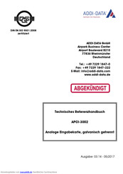 Addi-Data APCI-3002 Technisches Referenzhandbuch