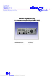 Bürger Electronic HP5000 Bedienungsanleitung