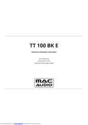 MAC Audio TT 100 BK E Kurzanleitung