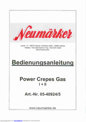 Neumaerker Power Crepes Gas I Bedienungsanleitung