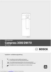Bosch HP270-2E0 Serie Installations- Und Bedienungsanleitung