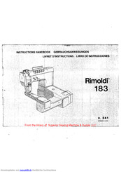 Rimoldi 183 Gebrauchsanweisungen