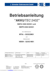 J. Schneider Elektrotechnik AKKUTEC 19-2402-07 Betriebsanleitung