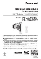 Panasonic PT-JX200FWE Bedienungsanleitung