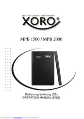 Xoro MPB 1500 Bedienungsanleitung