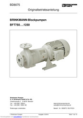 BRINKMANN BFT1250 Originalbetriebsanleitung
