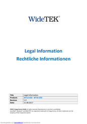 WideTEK WT12-650 Rechtliche Informationen