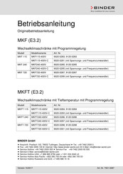 Binder MKF 720-400 V-C Betriebsanleitung