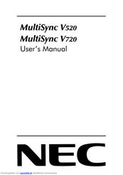 NEC MultiSync V720 Bedienungsanleitung