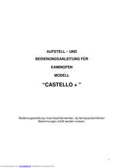 Joice CASTELLO+ Aufstell- Und Bedienungsanleitung