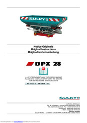 Sulky DPX 28 Originalbetriebsanleitung