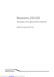 Plantronics Blackwire 225 Bedienungsanleitung