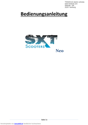 SXT Scooters NEO Bedienungsanleitung