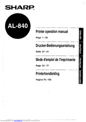 Sharp AL-840 Bedienungsanleitung