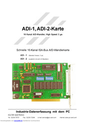 Kolter Electronic ADI - 1 Bedienungsanleitung