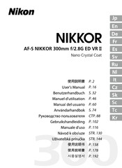 Nikon AF-S NIKKOR 300mm f/2.8G ED VR II Benutzerhandbuch