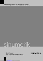 Siemens SINUMERIK 810D Bedienungsanleitung