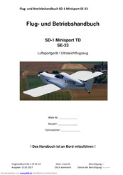 SD Planes SD-1 Minisport TD SE-33 Betriebshandbuch