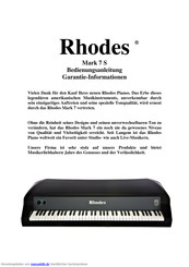 Rhodes Mark 7 S Bedienanleitung