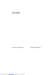 Electrolux ELK12002 Benutzerinformation