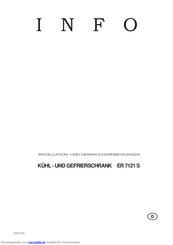 Info ER 7121 S Installations- Und Gebrauchsanweisungen