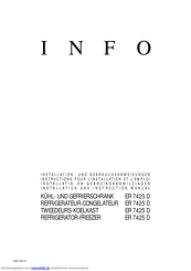 Info ER 7425 D Installations- Und Gebrauchsanweisungen