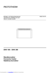 Dimplex DKK 100 Montage- Und Gebrauchsanweisung