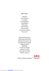 AEG Electrolux ESF 103.1 Gebrauchsanweisung