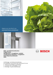 Bosch KAD series Montage- Und Gebrauchsanleitung