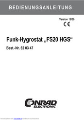 Conrad Electronic FS20 HGS Bedienungsanleitung