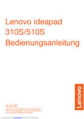 Lenovo ideapad 310S Bedienanleitung