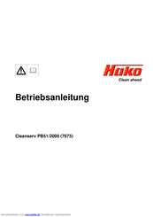 HAKO Cleanserv PB51/2000 Betriebsanleitung