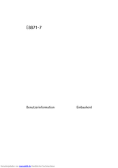 AEG Electrolux E8871-7 Benutzerinformation