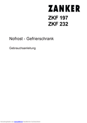 ZANKER ZKF 232 Gebrauchsanleitung