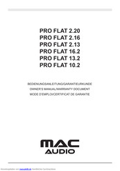 MAC Audio PRO FLAT 10.2 Bedienungsanleitung