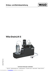 Wilo DrainLift S Serie Einbau- Und Betriebsanleitung